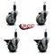 Service Caster 3.5'' Gray Poly Wheel Swivel 1-1/8'' Expanding Stem Caster Set 2 Brakes, 4PK SCC-EX20S3514-PPUB-2-PLB-2-118 - alternate 5